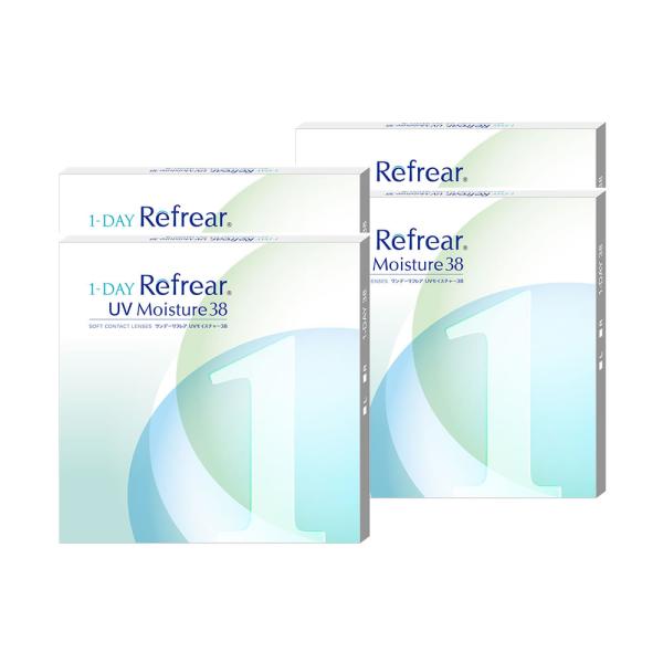 他サイト： ワンデーリフレアuvモイスチャー38(30枚入)【4箱】1day refrear コンタクト 潤い成分配合 UVカット コンタクトレンズ 1day　の商品画像