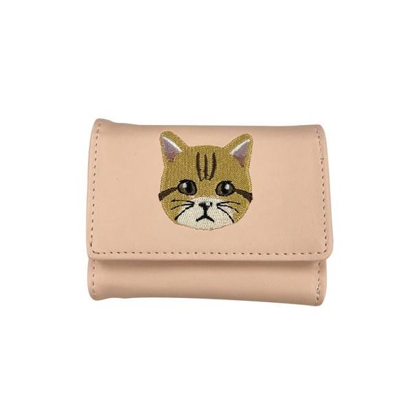 Sunny Side（サニーサイド） ネコ刺繍 がま口 3つ折り財布