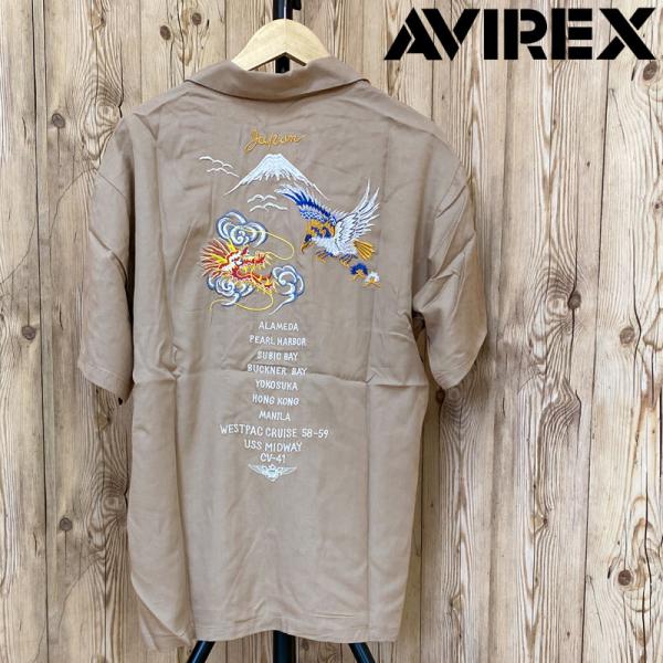 AVIREX（アヴィレックス） EMB SH JAPAN 半袖シャツ 刺繍 オープン