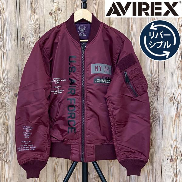 AVIREX MA-1ジャケット made in USA リバーシブル AVIREX アヴィレックス MA1 -REFLECT STENCIL-リバーシブル