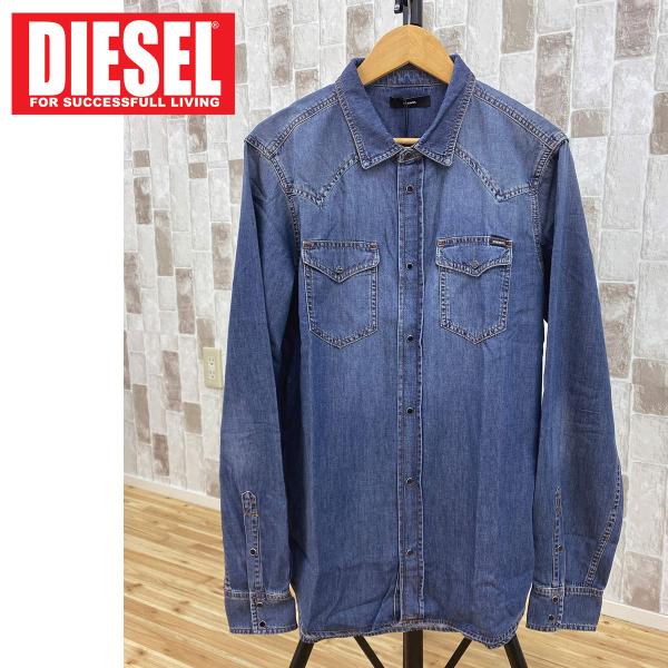 送料無料 DIESEL ディーゼル ユーズド加工 ビンテージ加工 ウエスタン デニムシャツ 長袖 NEW-SONORA メンズ ブランド シャツ 春 秋 冬 おすすめ おしゃれ maestoso_ds-112-maestoso