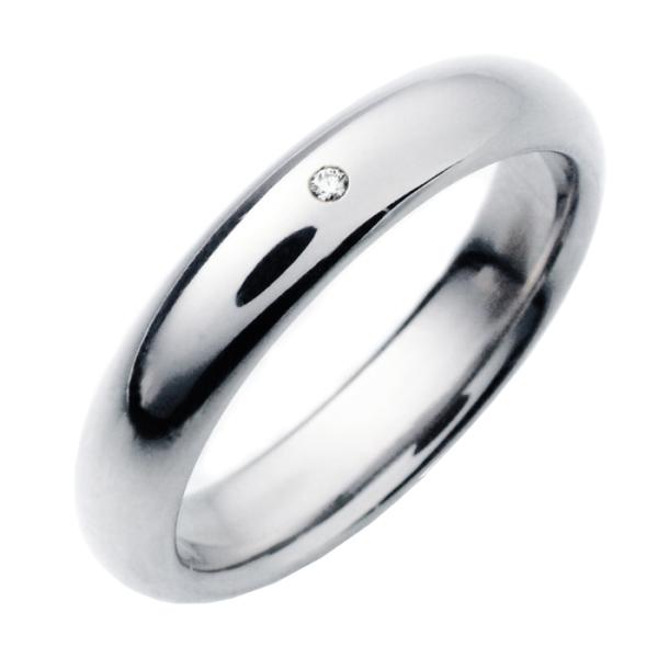 チタンリング　ダイヤ0,01ct入 ペアリング　マリッジリング　結婚指輪　製造販売　彫刻無料　TIRR04D