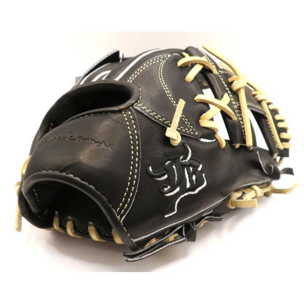 硬式グラブ 和牛JB グラブ 宮崎和牛 レザー使用 内野手用 内野手 指股有り JB23-006TBLK JB-006T ブラック キャメル紐 プロティオス付き