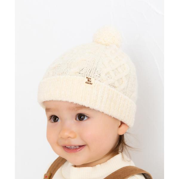 HOT BISCUITS 【ミキハウスホットビスケッツ】ぼん天付きケーブル編み