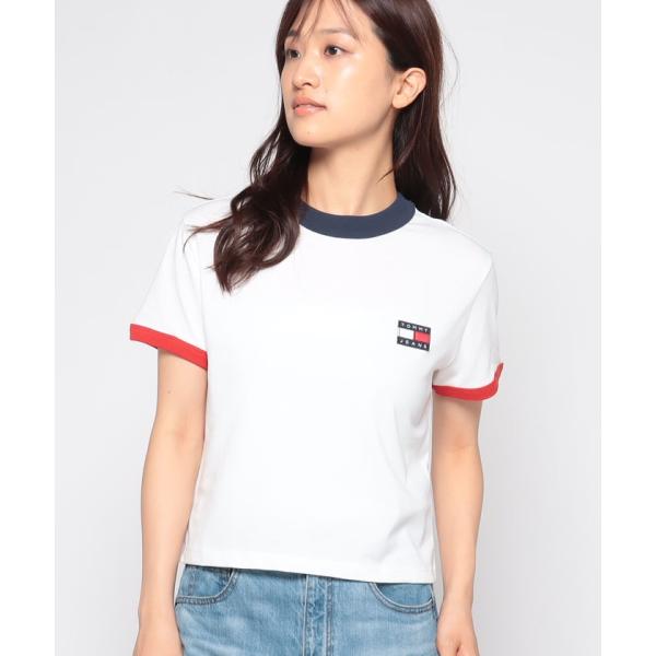 JEANS トミージーンズ トミーバッジロングTシャツ海外限定 TOMMY JEANS トミージーンズ トミーバッジロングTシャツ海外限定