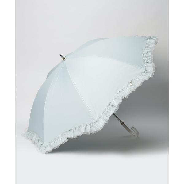 新品LANVIN en Bleu晴雨兼用折りたたみ傘 オーガンジーフリル LANVIN en Bleu 【ランバンオンブルー（傘）】晴雨兼用