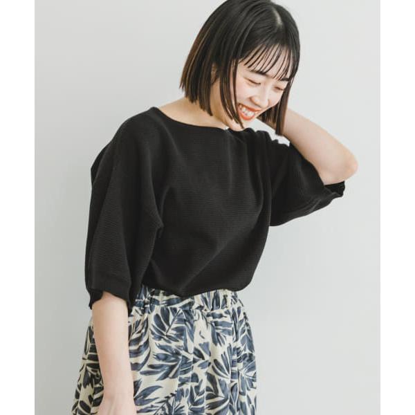かぐれ アーバンリサーチ■ハイネックブラウス 黒 バルーンスリーブ コットン 麻 かぐれ アーバンリサーチ□ハイネックブラウス 黒 バルーンスリーブ
