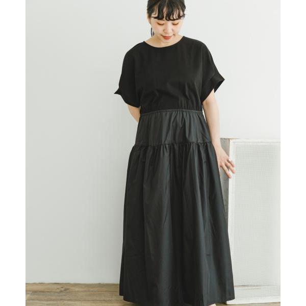 AD2018 archive ドッキングTシャツ ワンピース 黒 AD2018 archive ドッキングTシャツ ワンピース 黒