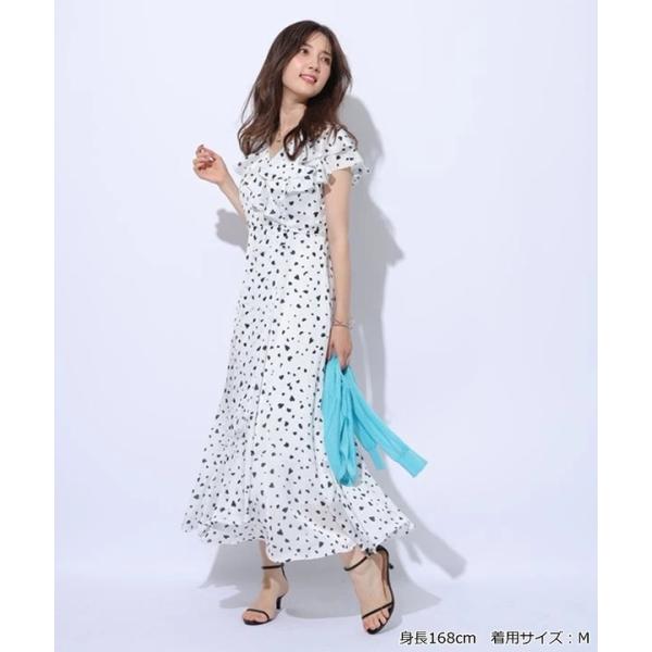 アプワイザー リッシェ】ラッフルカシュクールプリントワンピース 