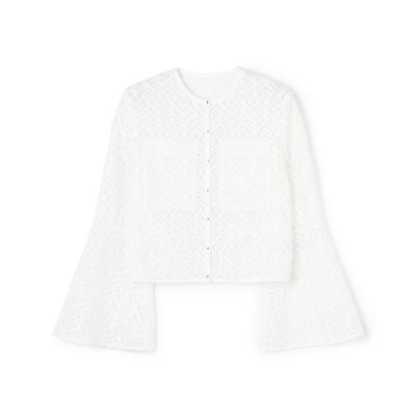Ballsey 【Ballsey】ジオメトリックボーダーレース フレアスリーブ  