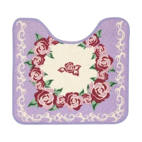 ローズ柄 トイレマット サークルローズ ラベンダー Outlet Sale Ja431