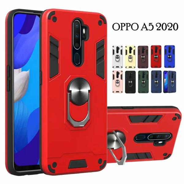 OPPO A5 2020ケース 耐衝撃 TPU+背面プラスチック製 A73 背面 リング