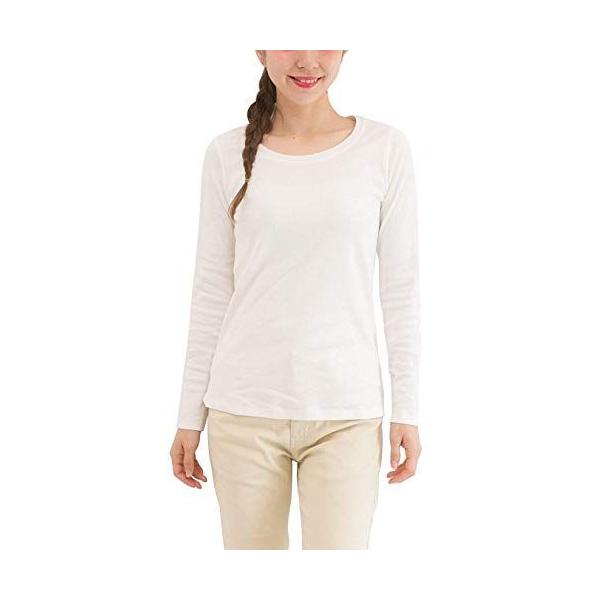 Happy Honu(ハッピーホヌ) 3L 長袖 ホワイトコットン フライス Tシャツ 無地 大きいサイズ ゆったり 綿100 レディース