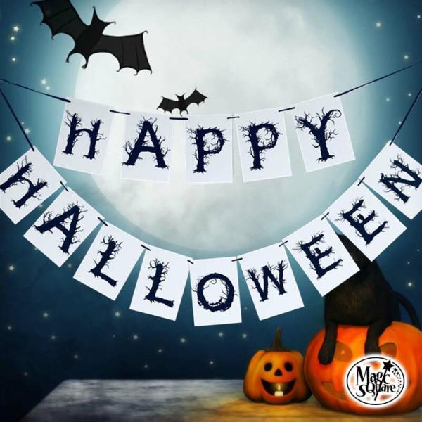 ハロウィン 飾り ガーランド B パーティー 海外風 ロゴ 北欧 飾り付け 装飾 室内 おしゃれ かわいい フラッグ バナー