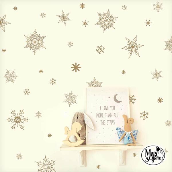 Jis ウォールステッカー はがせる シール 壁紙 クリスマス 飾り 雪の結晶 ゴールド オーナメント クリスマスツリー サンタクロース オーナメントのレビュー 口コミとして参考になる投稿2枚 Roomclip ルームクリップ