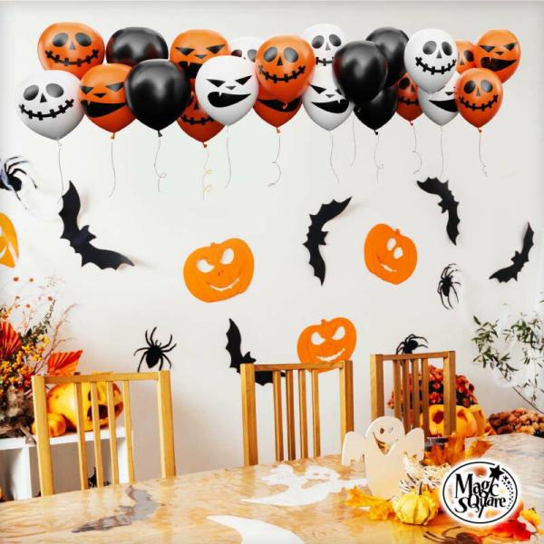 ウォールステッカー ハロウィン 飾り 【ジャックフェイス】 はがせる 壁 シール ステッカー 壁紙 飾り 飾りつけ おしゃれ イベント 店内装飾 背景 受注印刷