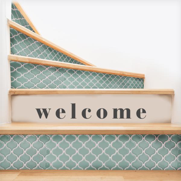 ウォールステッカー 転写式 インテリア 【welcome/小サイズ】 はがせる 壁 シール ステッカー 壁紙 玄関 ウェルカム モノトーン ブラック 黒 英字 文字 受注生産