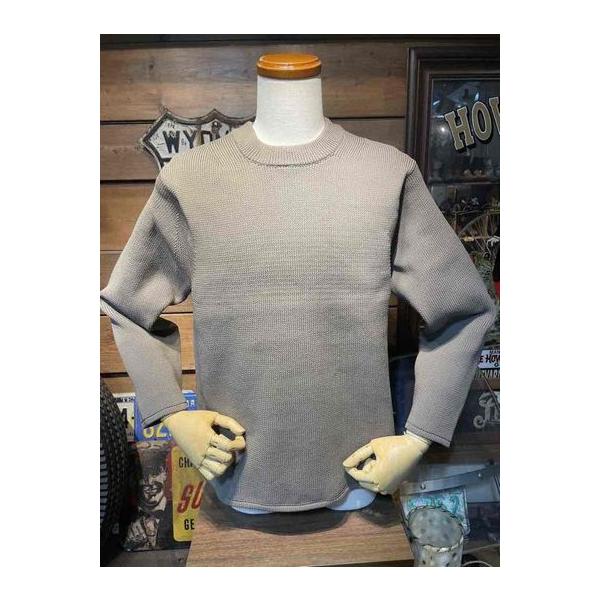 ブルコ/BLUCO ニット 155-15-001 CREW NECK RIB KNIT SWEATER BEG