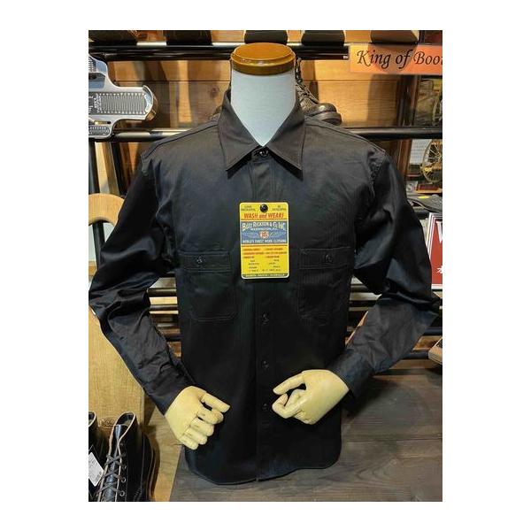 バズリクソンズ/BUZZ RICKSON'S シャツ BR29390 HERRINGBONE WORK SHIRTS (LONG SLEEVE) BLK