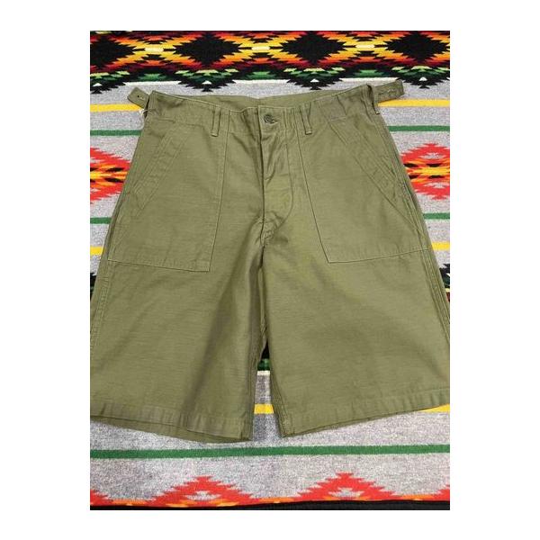 バズリクソンズ/BUZZ RICKSON'S Lot No. BR51735 TROUSERS, MEN'S, COTTON SATEEN OLIVE GREEN QM SHADE 107, TYPE I, CLASS SHORTS