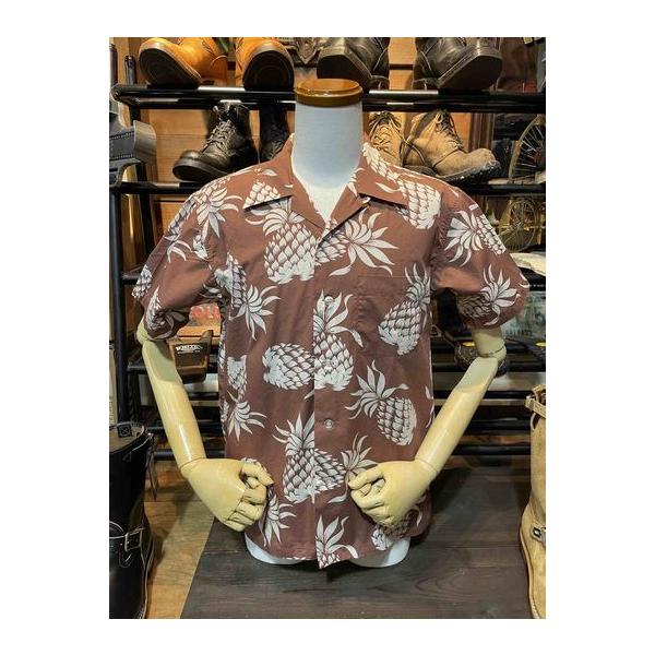 デュークカハナモク/DUKE KAHANAMOKU DK37811 COTTON HAWAIIAN SHIRT “DUKE'S PINEAPPLE” BRW