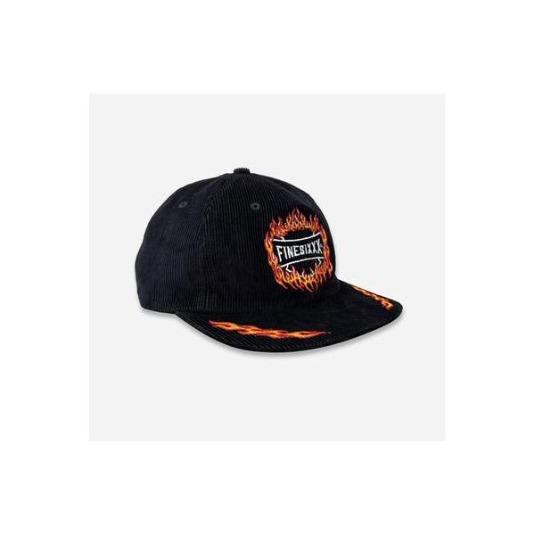ファインシックス/FINESIXXX キャップ FINE FLAMES CORDUROY CAP - BLACK