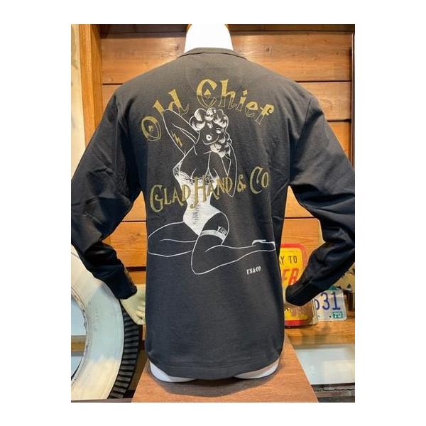 グラッドハンド/GLAD HAND x オールドチーフ/Old Chief L/S HENRY NECK TEE ”U’s&COMPANY 50th Anniv.” 【BLACK】