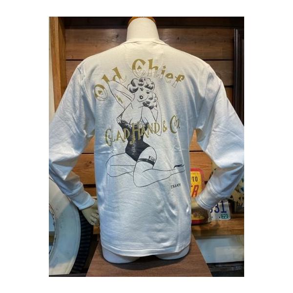 グラッドハンド/GLAD HAND x オールドチーフ/Old Chief L/S HENRY NECK TEE ”U’s&COMPANY 50th Anniv.” 【WHITE】