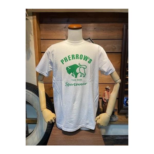 フェローズ/PHERROW'S Tシャツ PT2 ブランドロゴ バッファロー 定番 Tシャツ プリントT WH