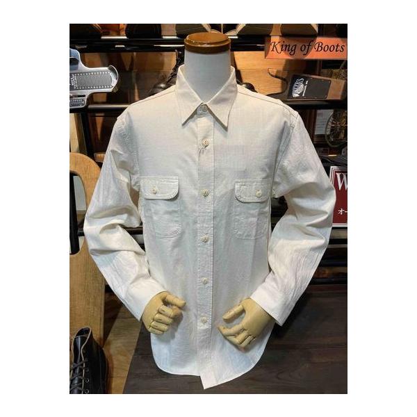 シュガーケーン/ SUGARCANE ワークシャツ Lot No. SC27851 WHITE CHAMBRAY WORK SHIRT (LONG SLEEVE)