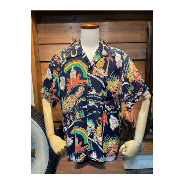 サンサーフ/SunSufe アロハシャツ No. SS39013 RAYON HAWAIIAN SHIRT “HISTORY OF THE ISLANDS”