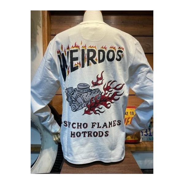 ウィアード/WEIRDO ロンT WRD-22-AW-17 PSYCHO FLAMES - L/S HENRY T-SHIRTS WH