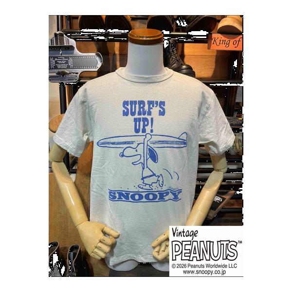 ウエアハウスXピーナッツ/WAREHOUSE X PEANUT Tシャツ Lot YP126S-1 SURF’S UP (SNOOPY) CRM