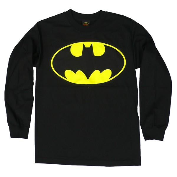 バットマン Classic ロゴ 長袖 Tシャツ ロングスリーブ ブラック