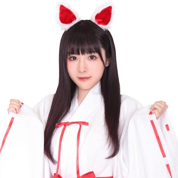 けもみみピン 白きつね ヘアピン ホワイトフォックス 付け耳