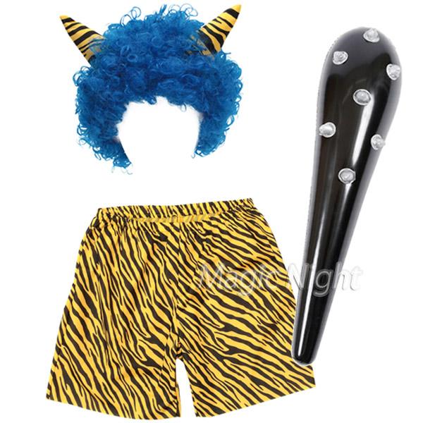 青鬼参上 節分 鬼 仮装 3点セット 青鬼かつら 鬼パンツ 棍棒