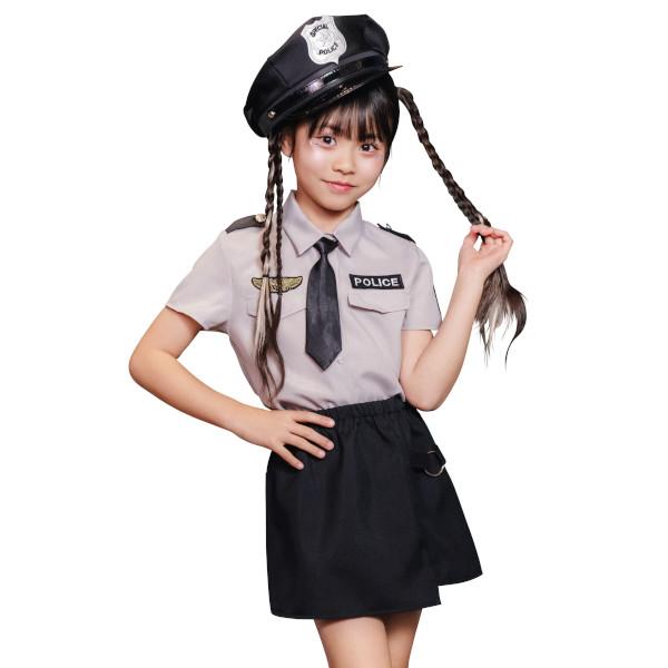 グレイポリススカート キッズ 警察官 警官 コスプレ 仮装 ハロウィン