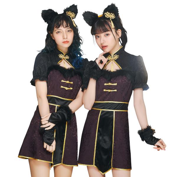 シノワポネ ネコ チャイナ服 チャイナドレス ねこ キャット コスプレ 
