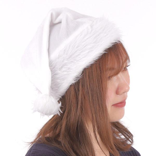 『カラフルサンタ帽子DX ホワイト』オシャレなホワイトカラーのサンタハットクリスマスパーティーはもちろん、忘年会に！ニューイヤーパーティーに！スポーツ観戦に！推し活に！色々使えます♪　