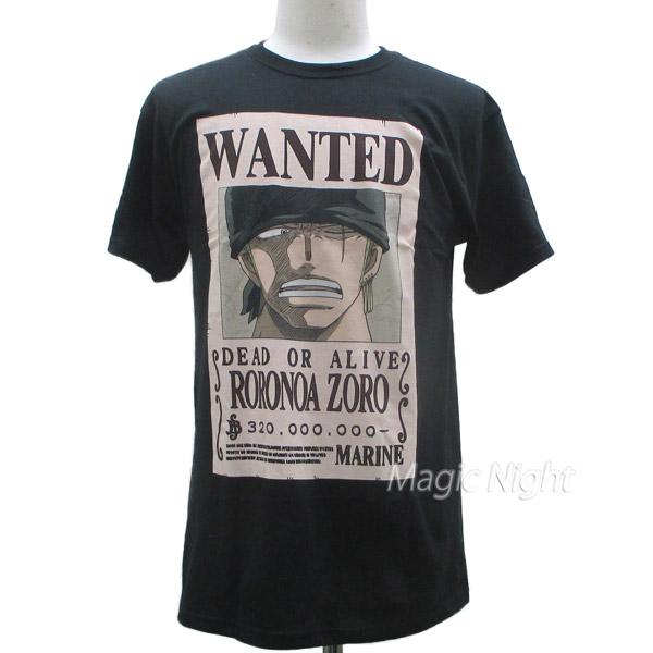 ワンピース ウォンテッド ゾロ Tシャツ 半袖 大人用 ブラック 黒
