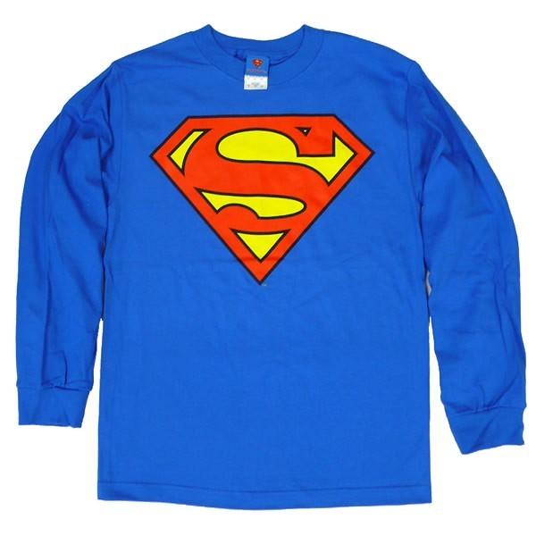 スーパーマン Classic ロゴ （長袖タイプ） ロング Tシャツ : sm259al