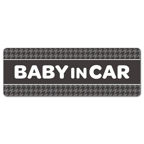 車ステッカー 千鳥柄 グレー テキストのみ Baby In Car ベビーインカー ベイビーインカー 車マグネットステッカー ゆうパケット対応210円 A マグネットパークyahoo 店 通販 Yahoo ショッピング
