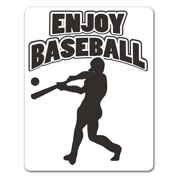 車ステッカー 野球 バッティング シルエット男性 ENJOY BASEBALL 
