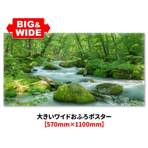 大きいワイドお風呂ポスター 奥入瀬渓流 マグネットシート製 宅配便送料無料