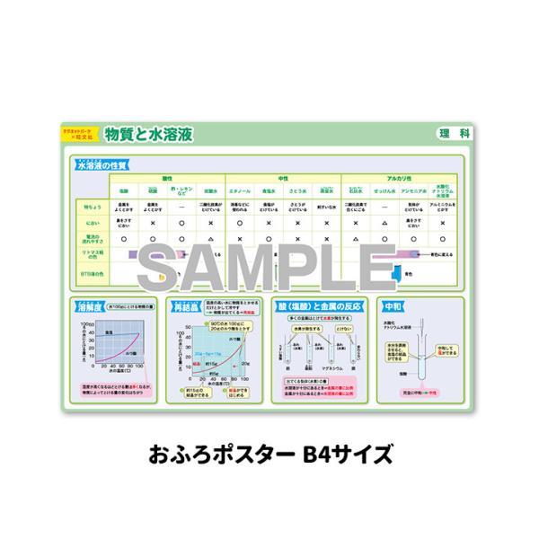 マグネットシートの表面に算数、国語、理科、社会それぞれ中学受験向けのコンテンツを印刷した、 お風呂で使えるポスターです。旺文社「でる順 小学校まるごと 暗記ポスターブック［三訂版］ 」 全49種から23種を厳選して、マグネットパークのおふろ...