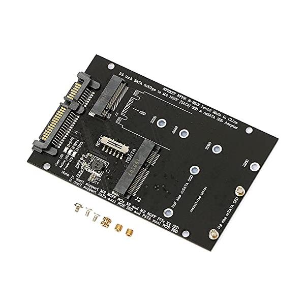 SATA M.2 NGFF SSD &amp; mSATA SSD → 2.5 インチ SATA 3.0 変換 アダプター 2 in 1 Combo M.2