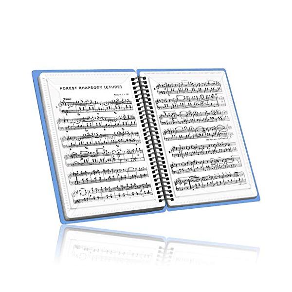 楽譜をファイルに入れたまま書き込みができる楽譜入れファイル：クリアポケットタイプの譜面ファイルとは異なり、譜面の端を固定するタイプの楽譜ファイルです。A4サイズの楽譜やスコアを入れることができるA4楽譜ファイルです。収納したまま書き込めるデ...