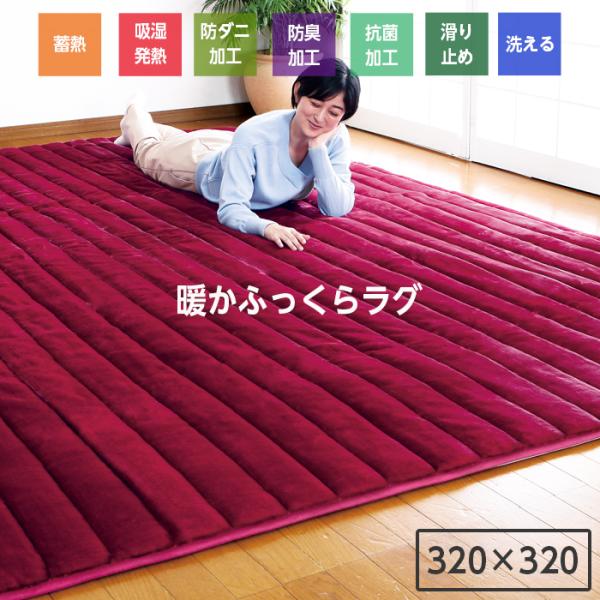 洗える ラグ カーペット 洗える ラグ ラグマット 320×320 8畳 極厚 厚み 2.5cm 滑り止め すべり