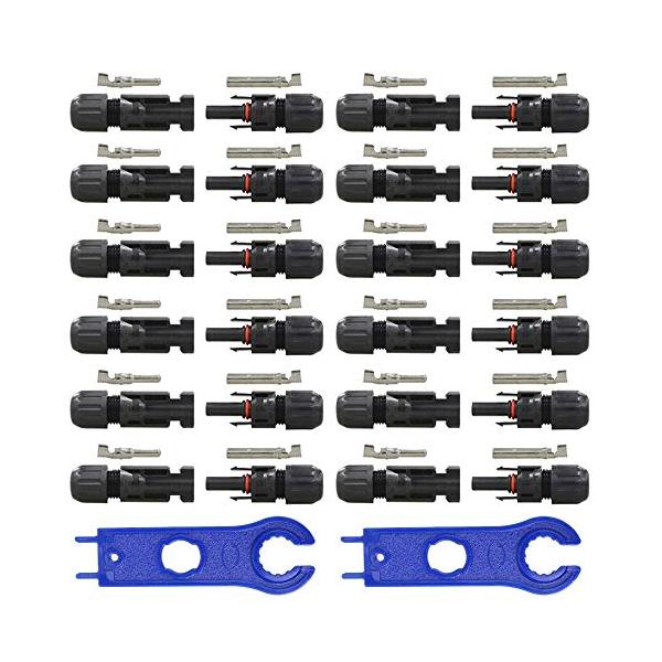 GTIWUNG 12組 セット M-C-4コネクター ソーラーパネル 接続ケーブル用 MC-4型コネクター (オス・メス) MC-4コネクタ 取り付け