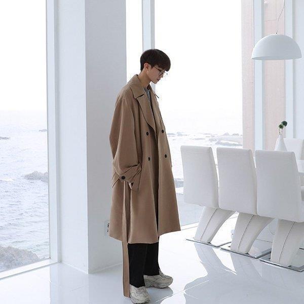21激安通販 メンズ トレンチコート ロングコート韓国風 レトロ コート 秋着 イケメン オーバーサイズ ヨーロピアンカジュアル 体型カバー おしゃれ ロングコート韓国風 メンズ トレンチコート 体 おしゃれ ジャケット Hermandad Estrella Org